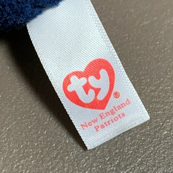 TY Beanie Babies Ballz New England Patriots Plush Keychain Backpack Clip Fob 5" - Picture 8 of 9